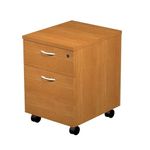 Caisson mobile Trend - L43xP52xH59,5 cm - 2 tiroirs dont 1 DS- imitation noyer clair