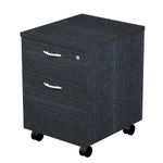 Artarredi Presto - Pedestal - móvil - 2 cajones - melamina - negro ceniza