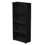Bibliothèque haute Trend - L80xP35xH180 cm - 3 étagères - imitation frêne noir