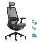 Fauteuil de bureau ZEBULON - accoudoirs réglables - appui-tête réglable - noir