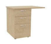 Retour direct sur caisson 3 tiroirs IDRA/DUAL - L80 x P60 cm - imitation chêne clair