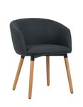 Fauteuil ARCO - Tissu non feu - 4 pieds bois - bleu nuit