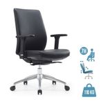 Fauteuil de bureau SHERMAN - accoudoirs réglables - Appui-tête en option - noir