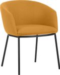 Fauteuil ARCO - Tissu non feu - 4 pieds métal - jaune safran