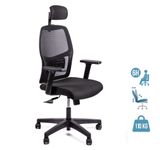 Fauteuil de bureau CALLIOPE - accoudoirs réglables - appui-tête - noir
