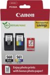 Canon PG-560/CL-561 - Pack de 2 - noir, couleur (cyan, magenta, jaune) - cartouche d'encre originale + papier