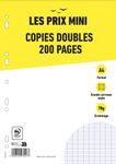 Les Prix Mini - copies doubles - 200 pages - A4 - grands carreaux (Seyes) - perforées