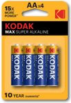 KODAK - Piles - MAX Alcaline - AA / LR06 - pack de 4