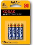 Piles Alcalines AAA Kodak Max - Pack de 4