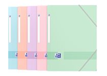 Oxford Color Life Pastel - Chemise à élastique 3 rabats - A4 - Carte rigide 300g/m² pelliculé - Disponible en différentes couleurs