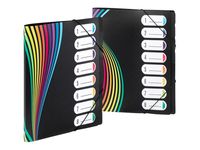 Viquel Rainbow Class - Trieur 8 positions - A4 - à onglets - disponible dans différents model - noir opaque