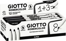 Giotto Robercolor - 12 Marqueurs effaçables - pointe ogive - noir