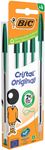 BIC Cristal Original - 4 Stylos à bille 4 couleurs - vert - 1 mm - pointe moyenne
