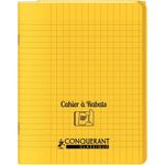 Conquérant Classique - Cahier polypro à rabat 24 x 32 cm - 96 pages - grands carreaux (Seyes) - jaune