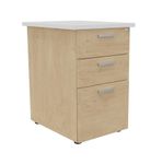 Caisson HT bureau - steely/stelly manager - Profondeur 60 cm - chene - top blanc perle