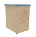 Caisson HT bureau - steely/stelly manager - Profondeur 60 cm - chene - top bleu argile