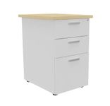 Caisson HT bureau - steely/stelly manager - Profondeur 60 cm - blanc perle - top hetre 