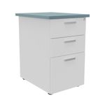 Caisson HT bureau - steely/stelly manager - Profondeur 60 cm - blanc perle - top bleu argile