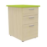 Caisson HT bureau - steely/stelly manager - Profondeur 60 cm - erable - top vert 