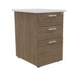 Caisson HT bureau - steely/stelly manager - Profondeur 60 cm - noyer - top blanc perle 