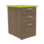 Caisson HT bureau - steely/stelly manager - Profondeur 60 cm - noyer - top vert