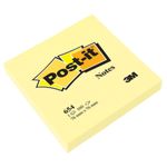 Bloc Notes Post-it® Canary Yellow 76 mm x 76 mm, 100 Feuilles/Bloc, 100% PEFC