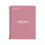 NOTEBOOK MIQUELRIUS - Cahier à spirale A4 (21x29,7 cm) - 160 pages - petits carreaux (5x5) - rose poudré