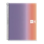 Notebook Aurora, Couverture souple, A4, quadrillage 5x5 mm, 120 feuilles de 4 couleurs, Miquelrius, Provence.