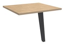 Retour direct pour bureau Steely - L80 - pied carbone - plateau imitation chêne clair