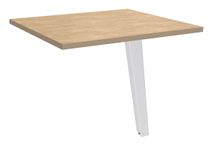 Retour direct pour bureau Steely - L80 - pied blanc - plateau imitation chêne clair