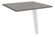 Retour direct pour bureau Steely - L80 - pied blanc - plateau imitation chêne gris