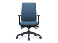 Fauteuil de bureau BRIAN - accoudoirs réglables - Appui-tête en option - dossier en tissu - bleu