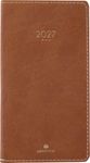 Agenda Eton - 1 semaine sur 2 pages - 9,5 x 17 cm - marron - Oberthur