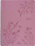 Agenda à spirale Primrose - 1 semaine sur 2 pages - 22 x 28 cm - bois de rose - Oberthur