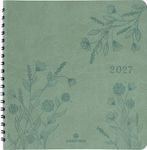 Agenda à spirale Primrose - 1 semaine sur 2 pages - 16,5 x 16,5 cm - vert sauge - Oberthur
