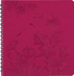 Agenda à spirale Primrose - 1 semaine sur 2 pages - 16,5 x 16,5 cm - fuchsia - Oberthur