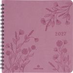 Agenda à spirale Primrose - 1 semaine sur 2 pages - 16,5 x 16,5 cm - bois de rose - Oberthur