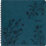 Agenda à spirale Primrose - 1 semaine sur 2 pages - 16,5 x 16,5 cm - vert canard - Oberthur