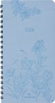 Agenda de poche spiralé Primrose - 1 semaine sur 2 pages - 9,5 x 17 cm - corail - Oberthur