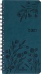 Agenda de poche spiralé Primrose - 1 semaine sur 2 pages - 9,5 x 17 cm - vert canard - Oberthur