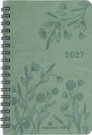 Agenda de poche spiralé Primrose - 1 semaine sur 2 pages - 10 x 15 cm - vert sauge - Oberthur