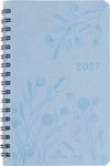 Agenda de poche spiralé Primrose - 1 semaine sur 2 pages - 10 x 15 cm - bleu ciel - Oberthur