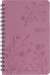 Agenda de poche spiralé Primrose - 1 semaine sur 2 pages - 10 x 15 cm - bois de rose - Oberthur
