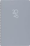 Agenda à spirale Portland - 1 semaine sur 2 pages - 17 x 24,5 cm - gris - Oberthur