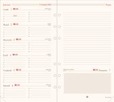 Oberthur - Recharge pour organiseur - 1 semaine par page et 1 page de notes - 9,5 x 19,5 cm