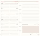 Oberthur - Recharge pour organiseur - 1 semaine par page et 1 page de notes - 9,5 x 19,5 cm