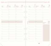 Oberthur - Recharge pour organiseur - 1 semaine sur 2 pages à la verticale - 9,5 x 19,5 cm