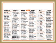 Calendrier Classique - 6 mois par face - 13,5 x 17,5 cm - Oberthur