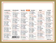 Calendrier Classique - 6 mois par face - 13,5 x 17,5 cm - Oberthur
