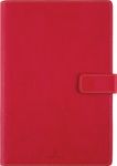 Oberthur - Agenda - 2025 - semainier - reliure peigne - F25S - 160 x 240 mm - papier ivoire - couverture rouge - polychlorure de vinyle (PVC)